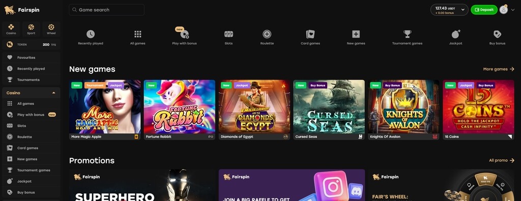 A Screenshot of Fairspin.io